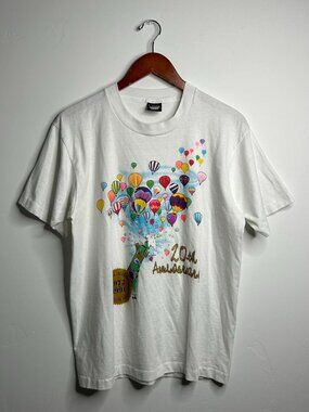 White vintage 1991 20th Anniversary Hot Air Balloon T-shirt
